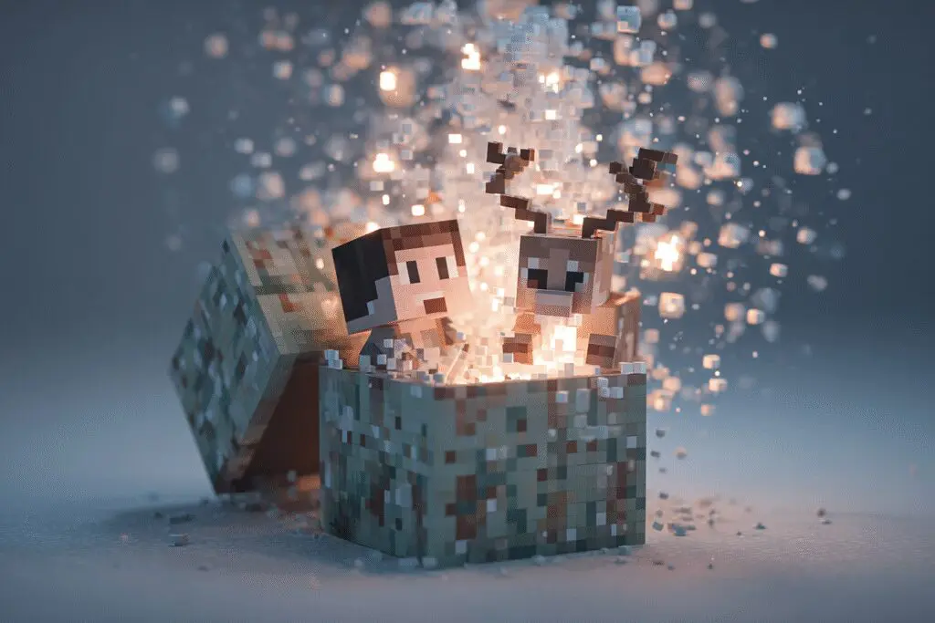A reindeer floating out of a gift box answering the FAQ on how to get the reindeer in DTI Roblox A reindeer floating out of a gift box answering the FAQ on how to get the reindeer in DTI Roblox