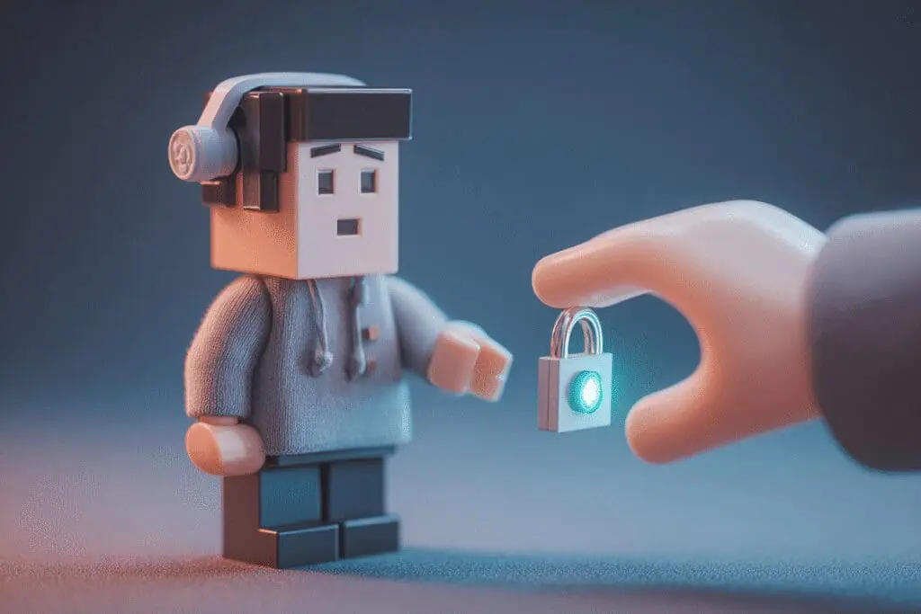 An ID card unlocking a microphone icon a guide on how to get voice chat on Roblox