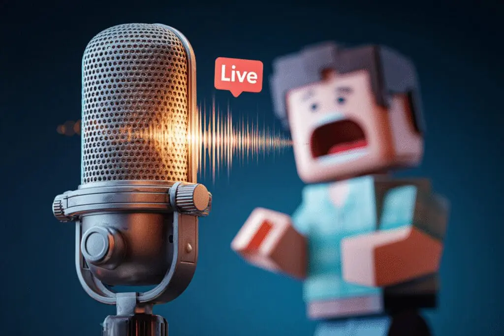 An avatar speaking into a studio microphone illustrating the FAQ on what is the CaseOhs Roblox username An avatar speaking into a studio microphone illustrating the FAQ on what is the CaseOhs Roblox username