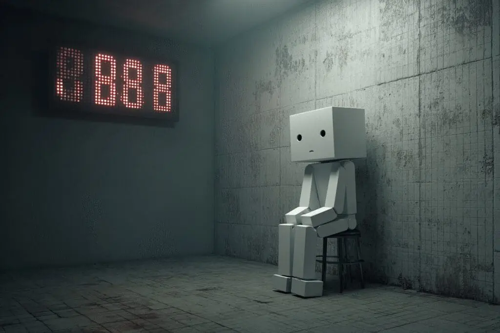 An avatar waiting for a timer to finish a tip for how to get unbanned from Roblox without appealing