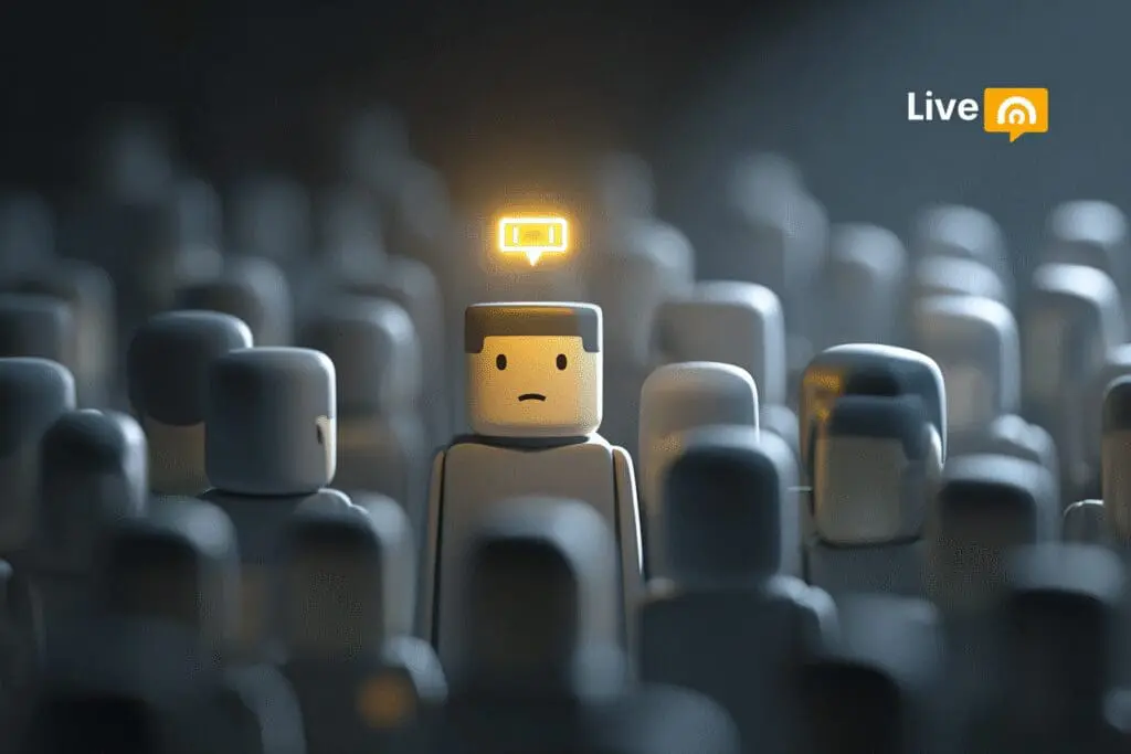An avatar with a live stream icon above its head showing how to find the CaseOhs Roblox Username