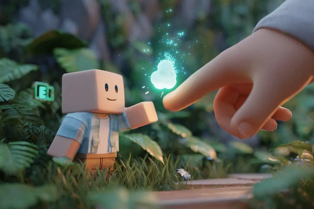 One avatar tapping another with a gentle effect explaining the FAQ on how to push in Mingle Roblox PC One avatar tapping another with a gentle effect explaining the FAQ on how to push in Mingle Roblox PC