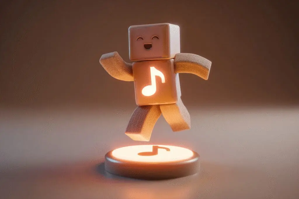 Pressing a music button to make an avatar dance a tutorial for the FAQ on how to dance in Roblox Pressing a music button to make an avatar dance a tutorial for the FAQ on how to dance in Roblox
