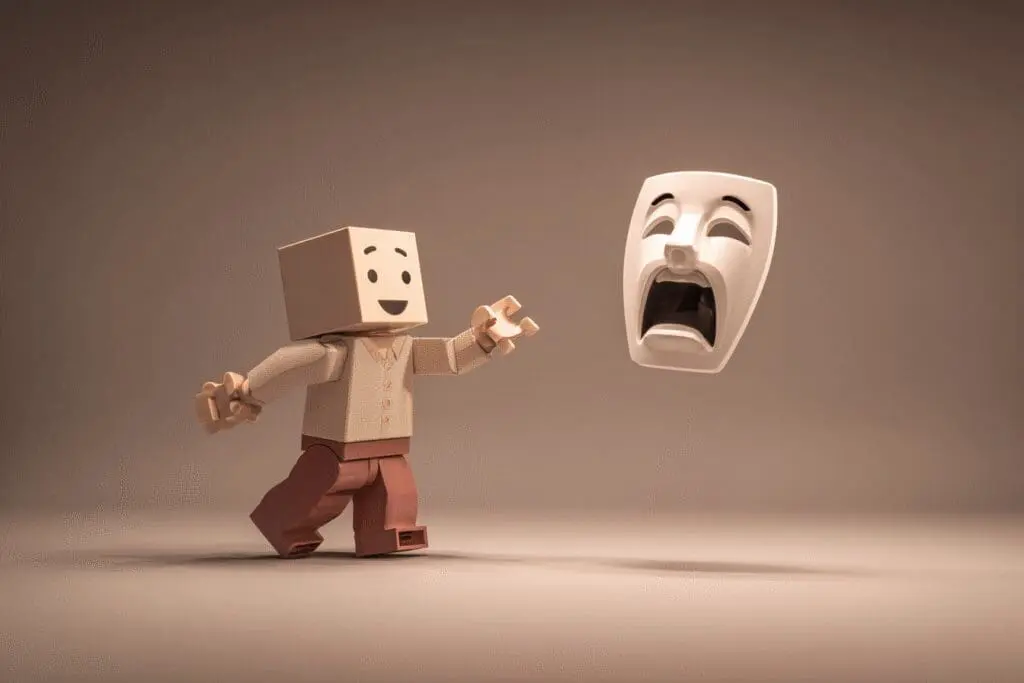 Tapping a mask to change an avatars pose answering the FAQ on how to emote in Roblox Tapping a mask to change an avatars pose answering the FAQ on how to emote in Roblox